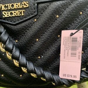 Victoria's Secret Black Quilted Bag with Gold Details